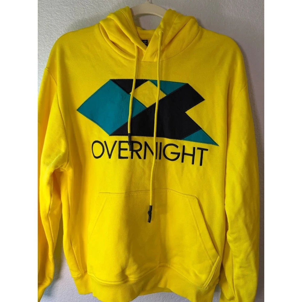 McQ Alexander McQueen FOAM Overnight Yellow Graphic Hoodie XS New Cyberpunk